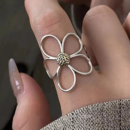 Sam Panda 925 Sterling Silver Simple Vintage Big Ball Ring