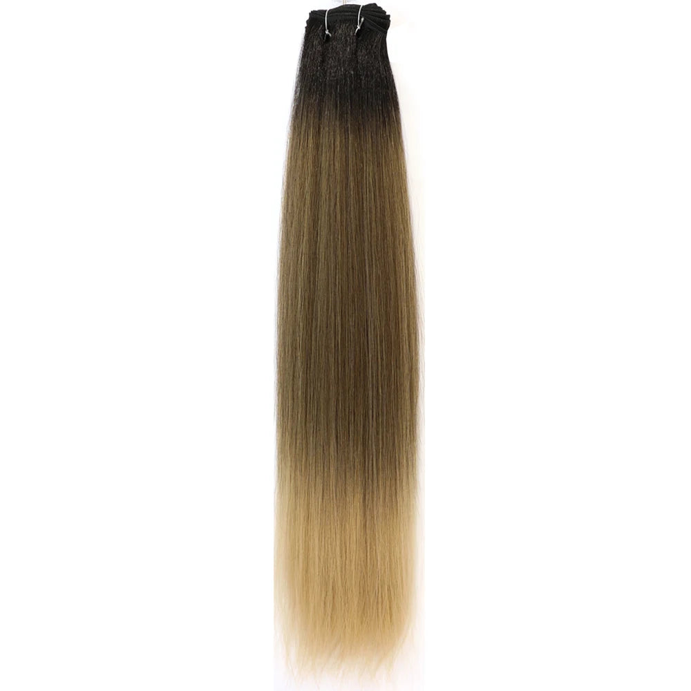 Bone Straight Hair Extensions Brown Color
