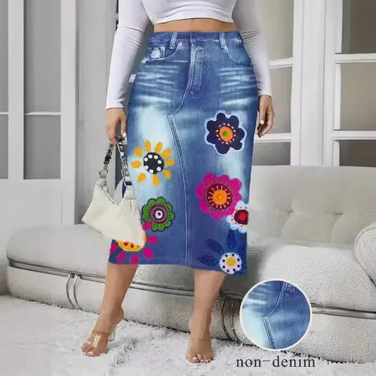Elegant Plus size Silm Fit Hip Skirt