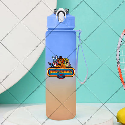 750ml FNAF Water Bottle with Straw Five Nights At Freddys Cartoon Anime