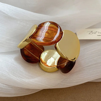 Multi-style Round Splicing Elastic Rope Resin Bracelets