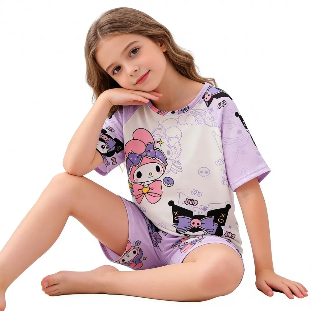 3 to 12 Years Girls Hello Kitty Cat Pajamas Sets