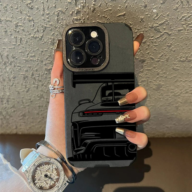 Cool Sports Car Phone Case For iPhone 18 Pro Max Faux Leather Cover