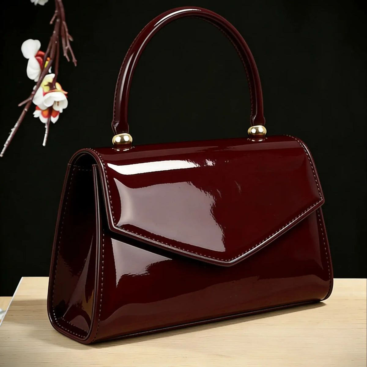Vintage high-end glossy texture versatile handbag Dress