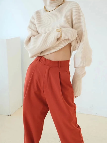 Loose Casual Versatile Long Sleeve Knit Sweater Pullovers