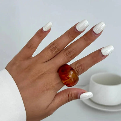 Y2K Korean Resin Acrylic Trendy Round Big Kpop Finger Knuckle Rings