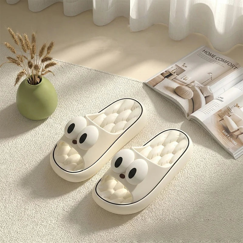 Large-Eye Cute Cartoon Thick-Soled Slippers