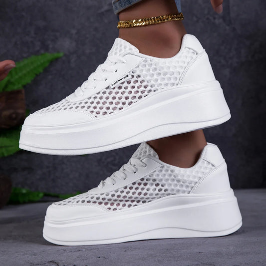 Thick Bottom Mesh Sports Lightweight Platform Sneakers