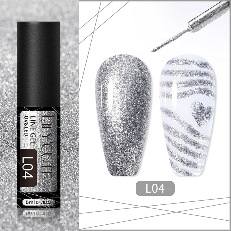 Gold Sliver Metallic Liner Gel Nail Polish