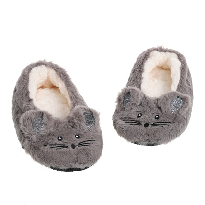 Winter Warm Home Fuzzy Fur Cotton Non Slip Grip Fluffy Lazy Slippers