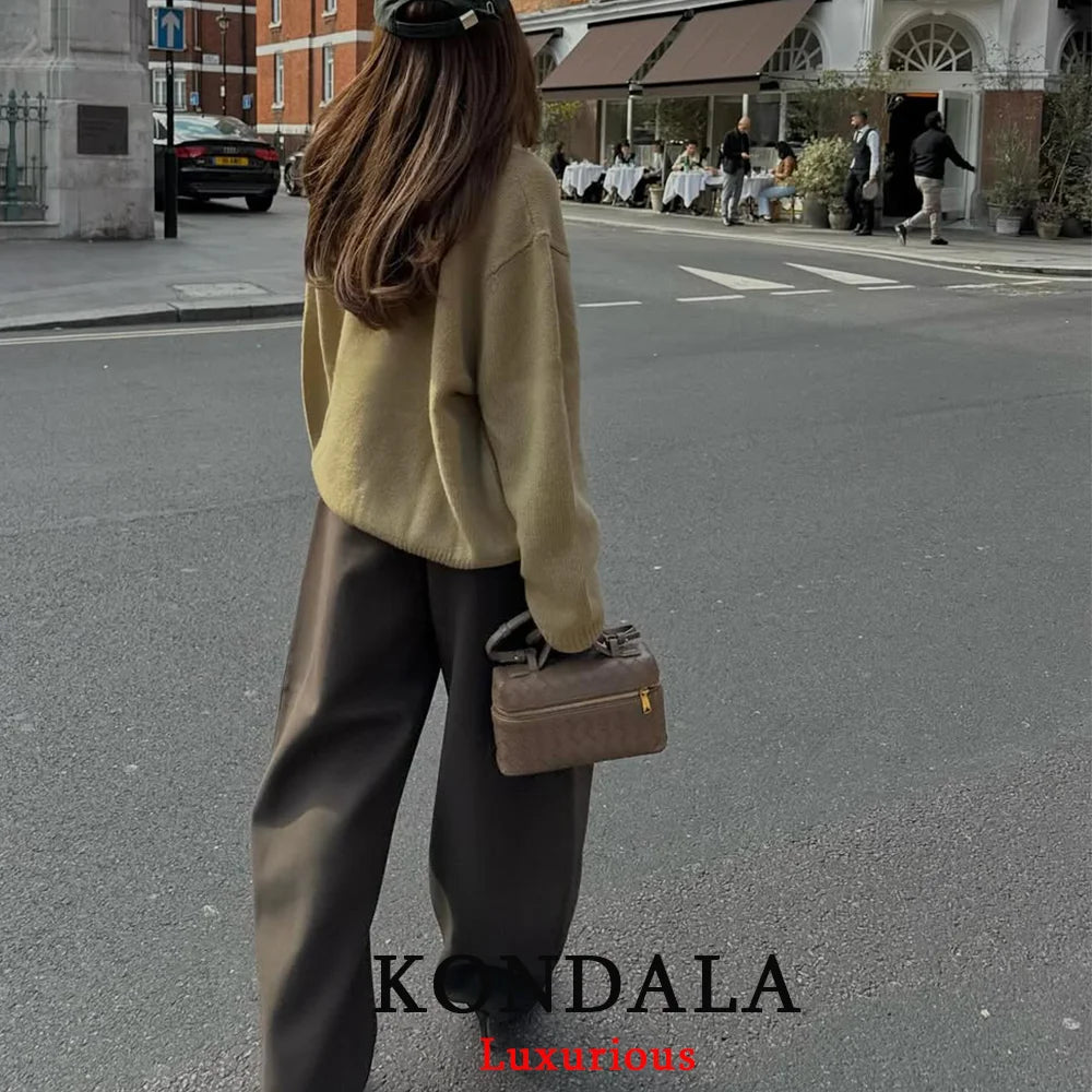 Chic Wide Leg Pants Office Lady Streetwear Pants