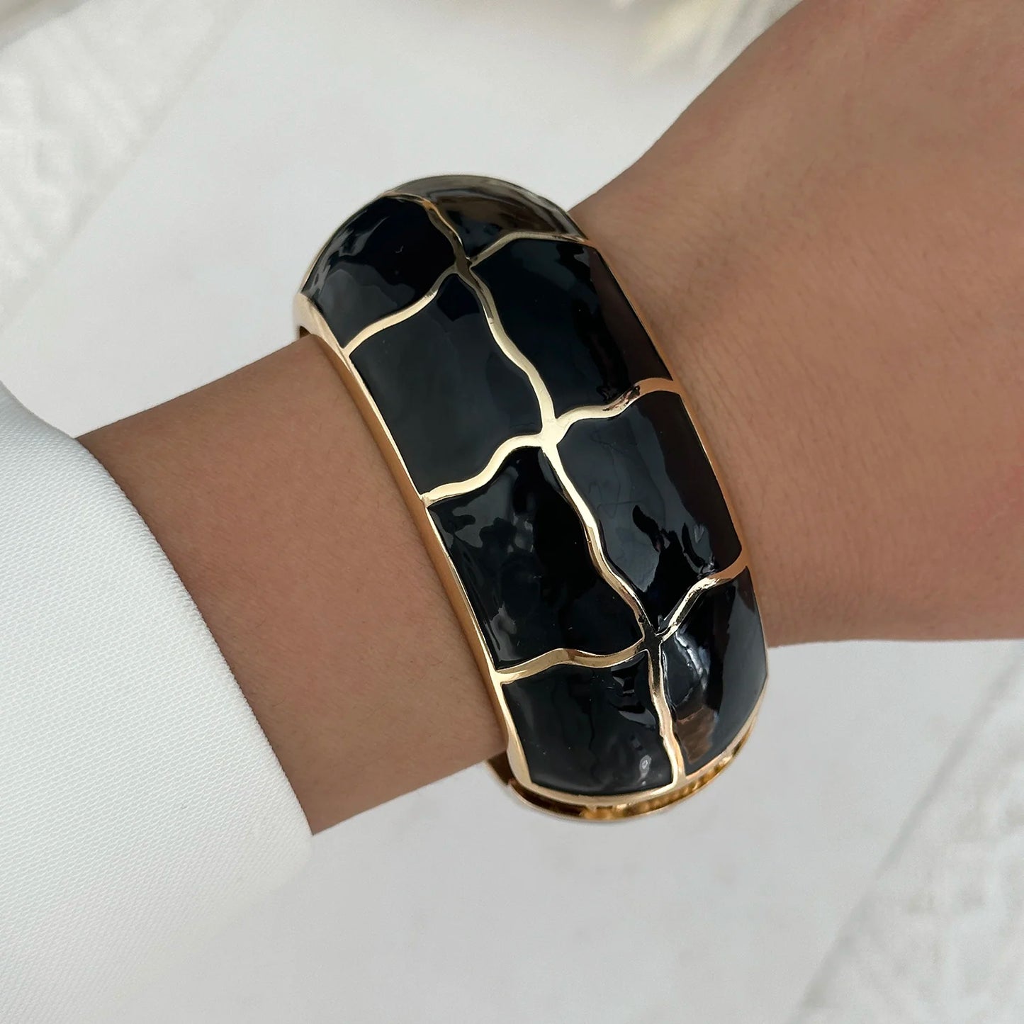 Round Bangles Exaggerated Geometric Wide Cuff Bracelets Hip Hop