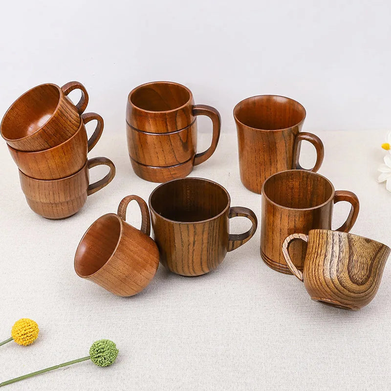 Wooden Handmade Jujube Wood Handle Beer Coffee Milk Tea Mug