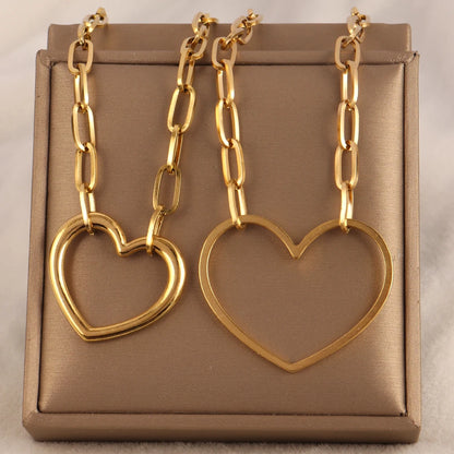 316L Stainless Steel Choker Heart Clavicle Chain Necklaces