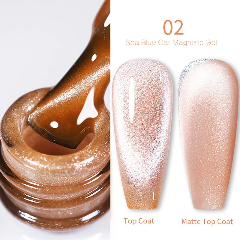 Sparkling Glass Bead Cat Magnetic Gel Nail Polish