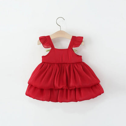 Baby Girl Flower Small Fly Sleeve Girl Dress