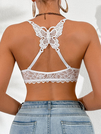 Back Bra Front Closure Push Up Mesh Back Wing Bra