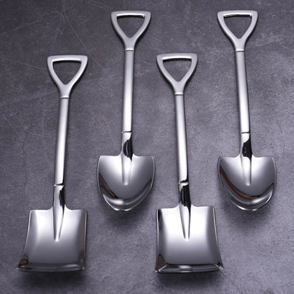 4pcs Stainless Steel Shovel & Point Spoons Set