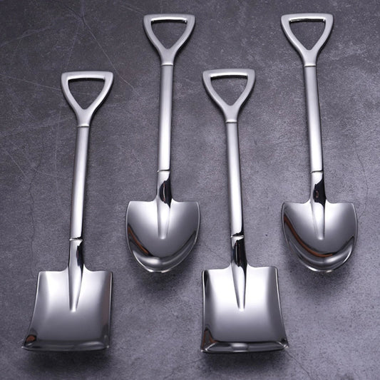 4pcs Stainless Steel Shovel & Point Spoons Set