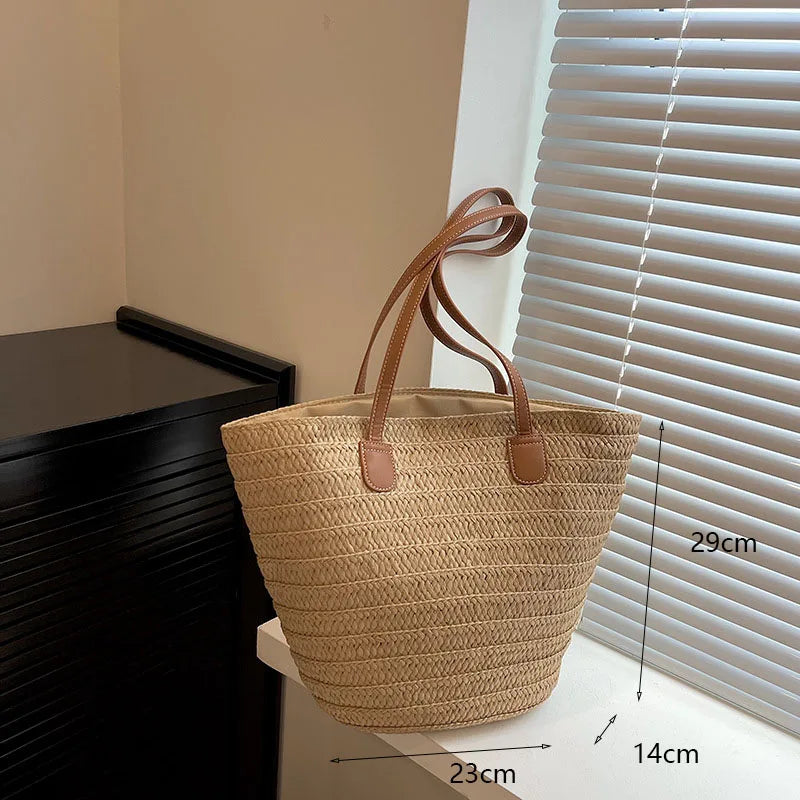 Casual Straw Woven Shoulder Wicker Handmade Beach Bag