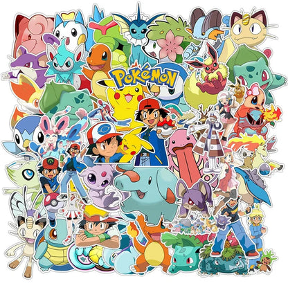 200pcs Non-duplicate Random Cartoon Anime Cute Pikachu Pokemon Waterproof Stickers