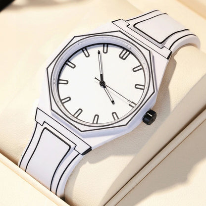 Quartz Soft Silicone Waterproof Comic-book Style Wristwatch