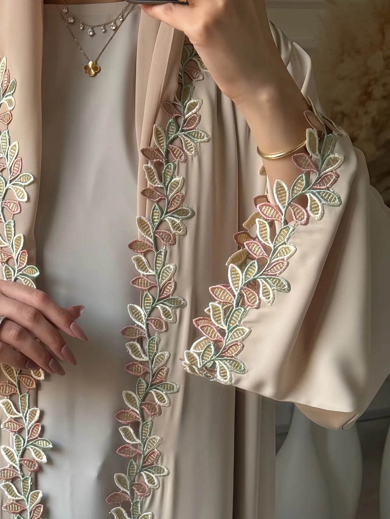 Elegant Beige Abaya Islamic Modest Fashion