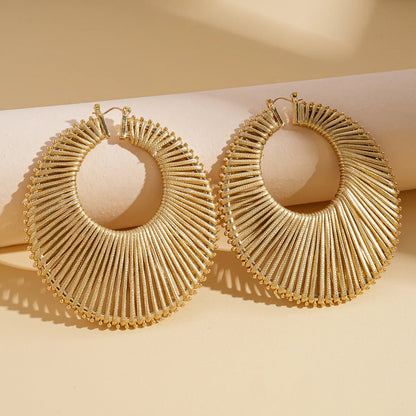 Bohemian Braided Hollow Hoop Geometric Round Earrings