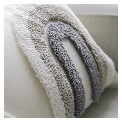 Boho Loop Pillowcases Grey Beige Pillowslip