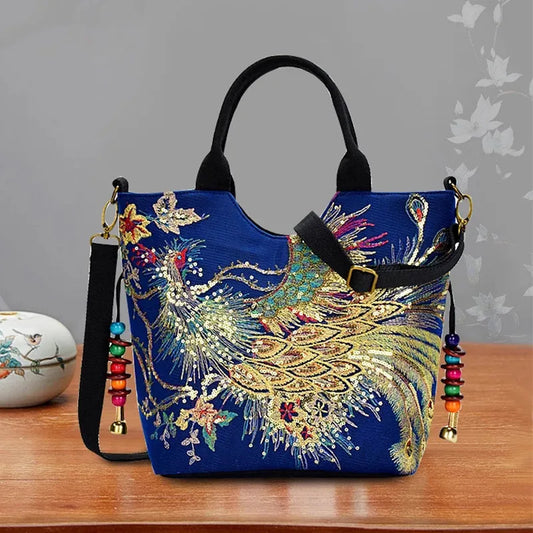 Ethnic Style Sequins Tote Handbags