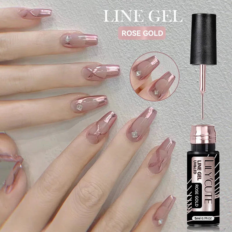 Gold Sliver Metallic Liner Gel Nail Polish