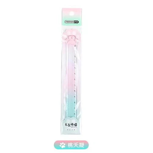 Cute Cat Paw Plastic Straight Rulers Kawaii School Drawing tools