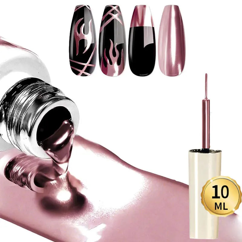 Metallic Painting Gel Chrome Gold Silver Mirror Effect Nail Polish