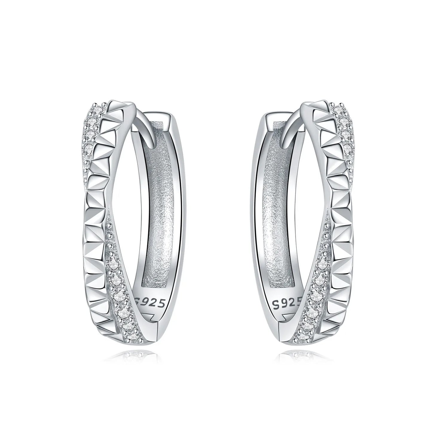 925 Sterling Silver Simple Gold U-shaped Earrings