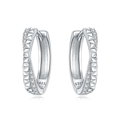 925 Sterling Silver Simple Gold U-shaped Earrings