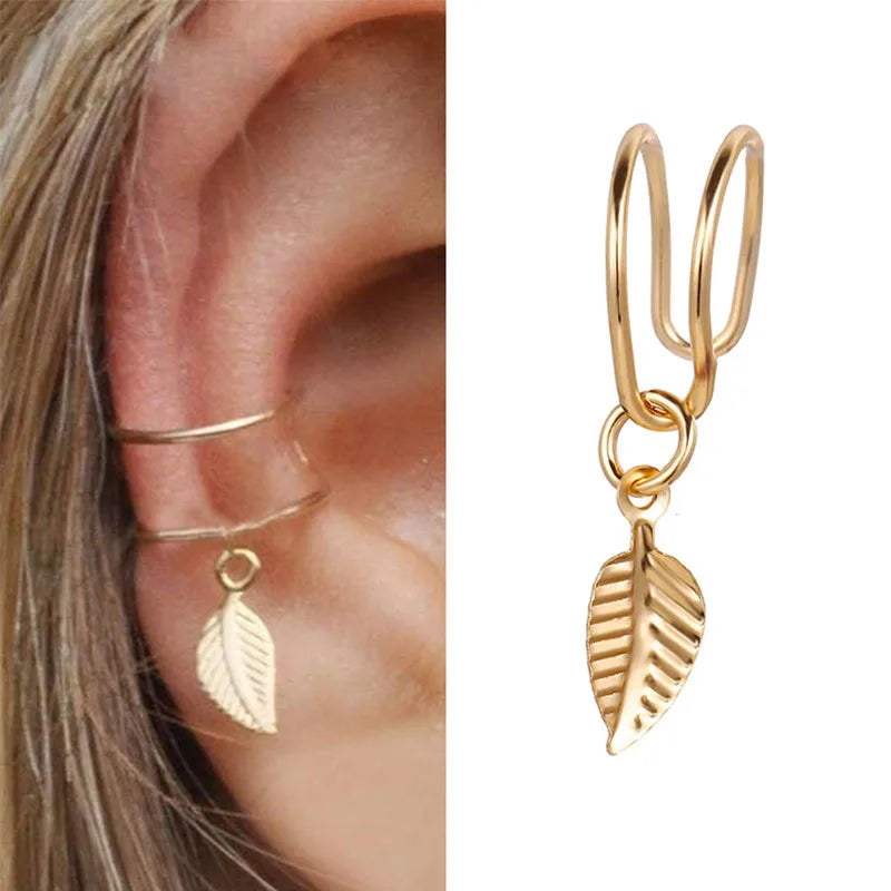 Bohemian Piercing Crystal Rhinestone Ear Cuff Wrap Earrings