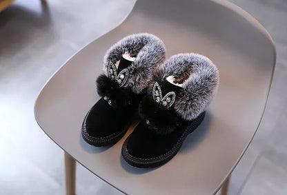 Winter Princess Snow Leather Soft Bottom Kids Boots