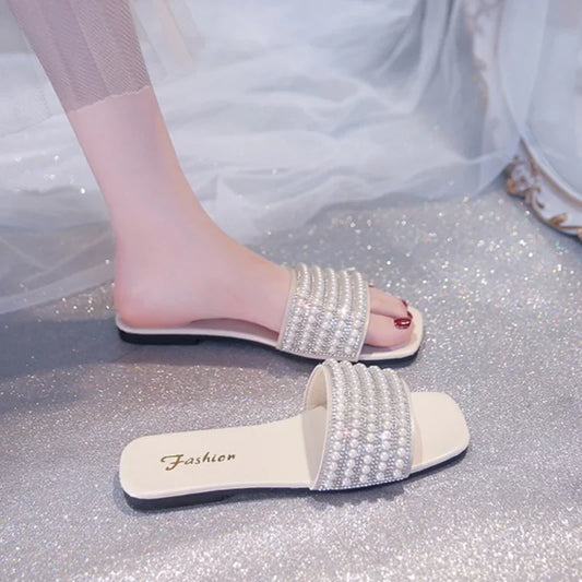 Square Head Open Toe Slippers