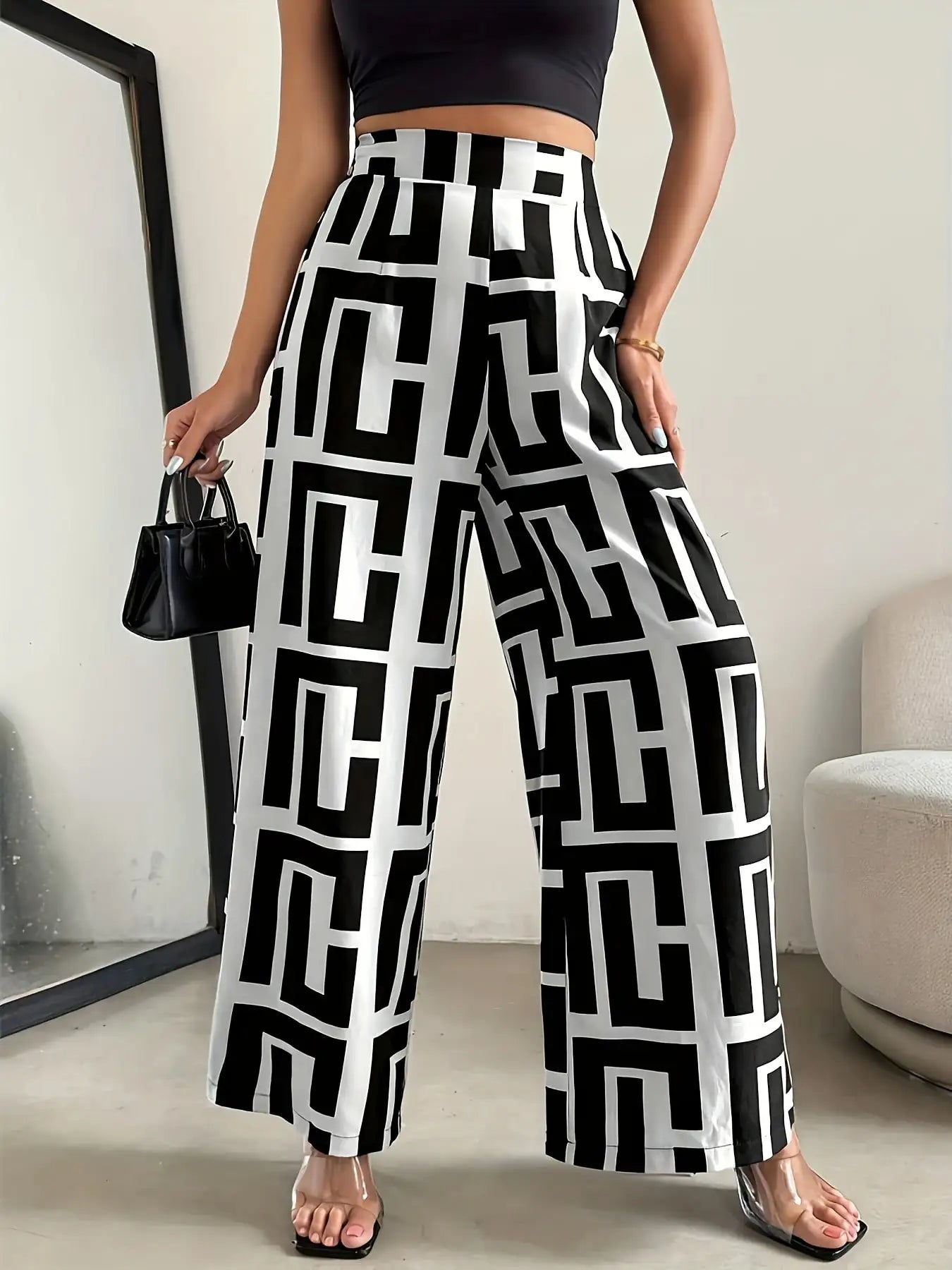 Elegant Bohemian wide leg loose pants