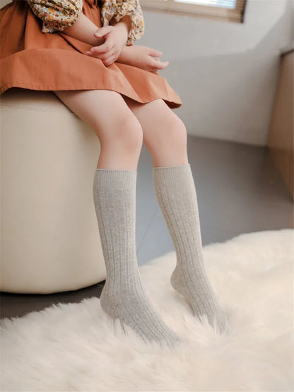 3Pairs/Lot Baby Knee High Soft Cotton Long Sock