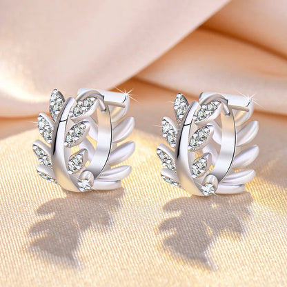 925 Sterling Silver Zircon Buckle Earrings