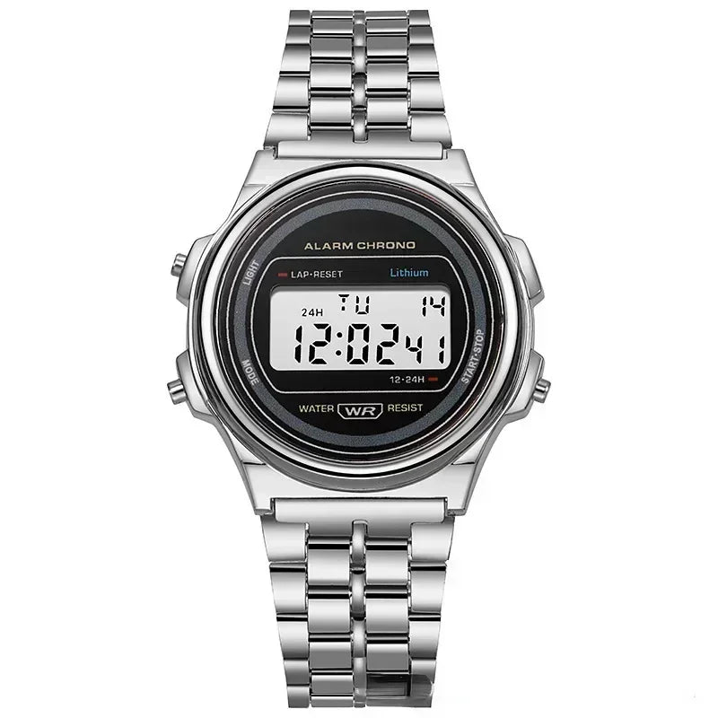 Reloj electrónico cuadrado con pantalla digital