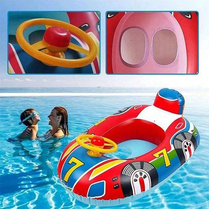 Baby Swimming Pool Float Cute Car Design Toddler Floatie Boat Swim Tube