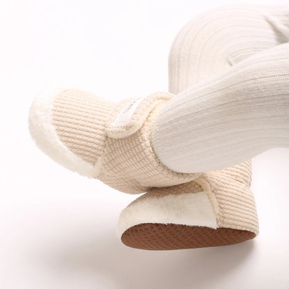 Winter Snow Soft Sole Anti Slip Flat First Walking Baby Shoes -+0-18