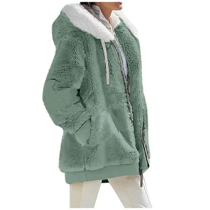 Casual Hooded Zipper Fleece Jacket