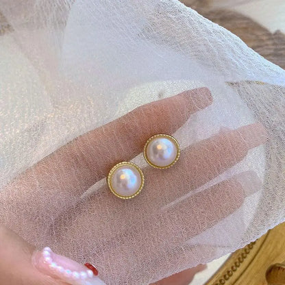 French Vintage Imitation Pearl Clip on Earrings