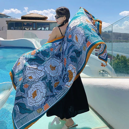 Travel Beach Sunscreen Scarva Bikini Large Shaw Swimsuit Cover-ups