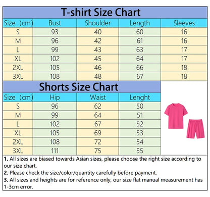 Tracksuit Casual O-Neck Short Sleeve Sports T-Shirts
