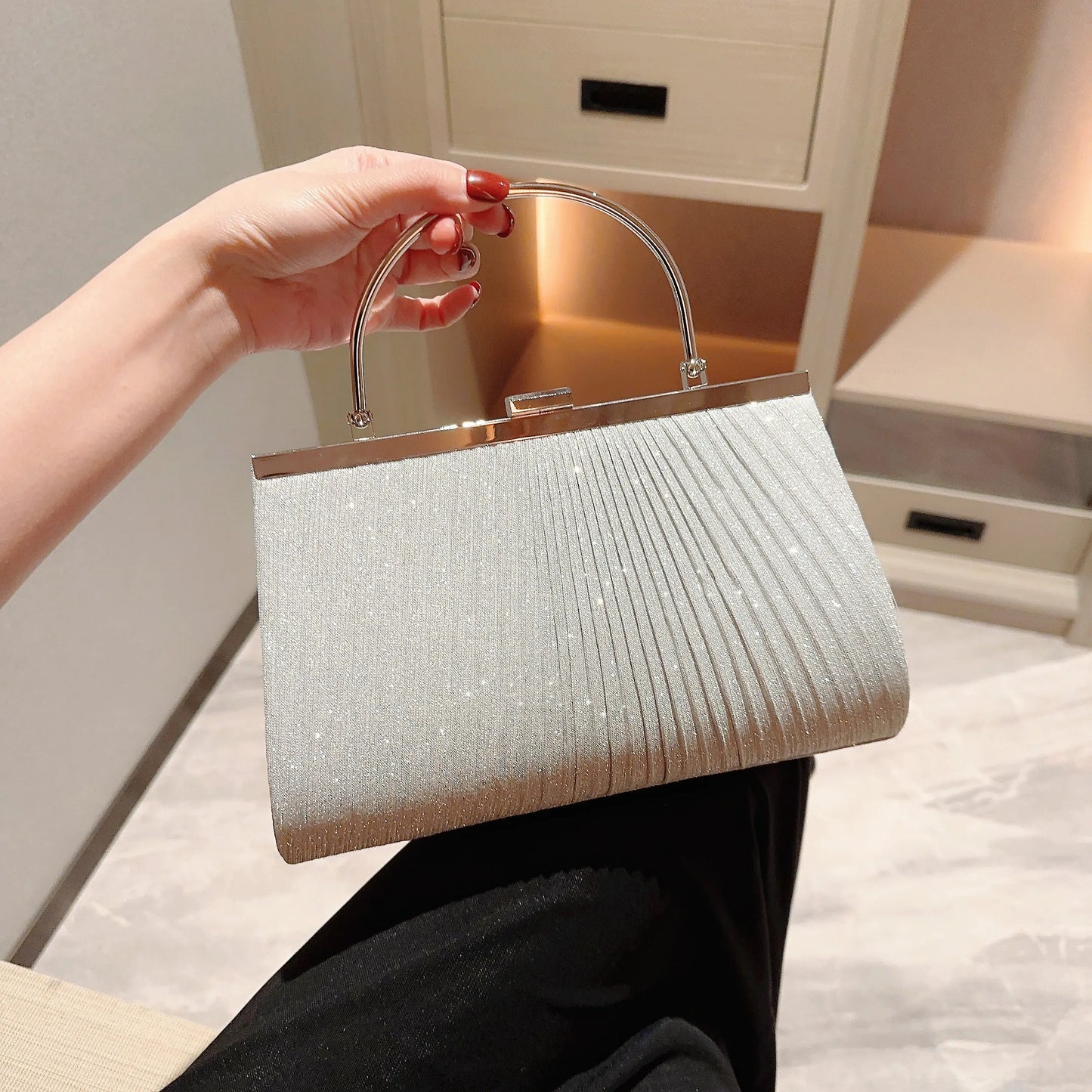 Classic Pleated Evening Bag Handbag