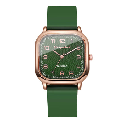 Square Casual Silicone Strap Quartz Watch